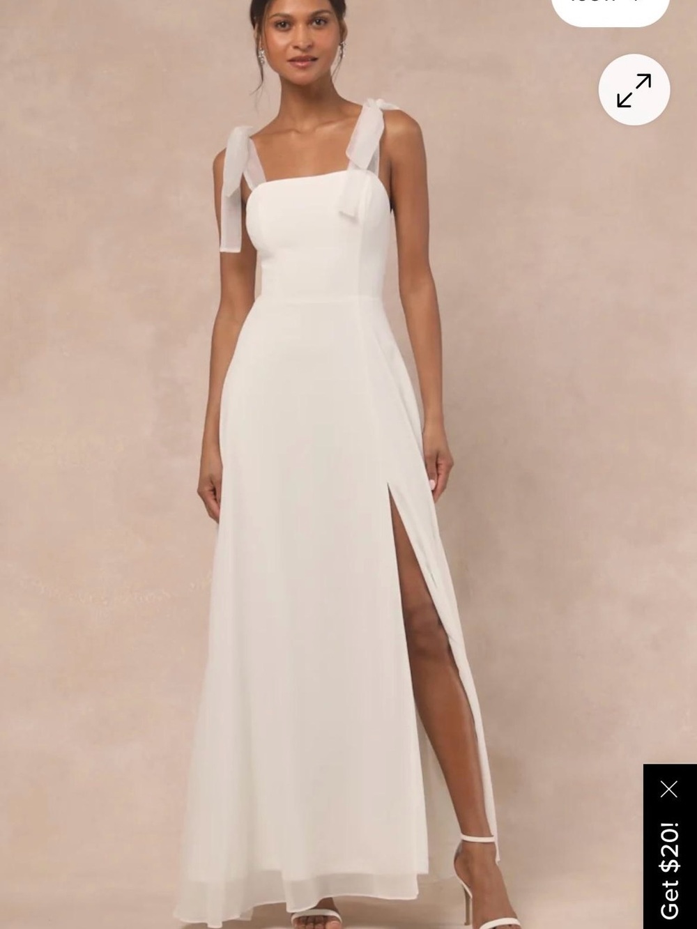 Lulus Radiant Romance White Maxi Dress, NWT XL
